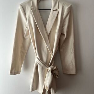 Express Cream Women's Wrap Romper